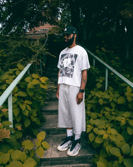 “BRUH MAN” 3/4 GREY SHORTS